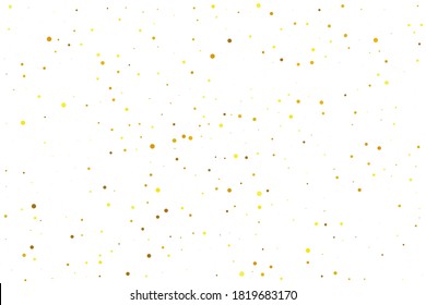 Tiny Confetti Sparkle. Golden Round Creative. Gold Bubble Wedding. Yellow Falling Random. Orange Glitter Sparkle. Texture Background. Tiny Carnival Celebrate. Birthday Celebrate.