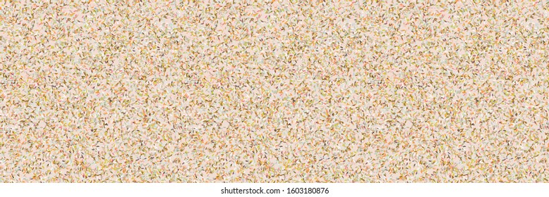 Tiny confetti vector texture border background. Ecru natural speckled sprinkles seamless banner pattern. Small masculine micro party washi paper decor. Handmade flecked effect ribbon trim edging