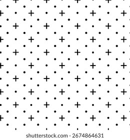 Tiny cross and dot alternating pattern graphic vector illustration