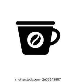 Tiny Cup with Bean Mark in Center - Small Coffee Cup with Bean Icon