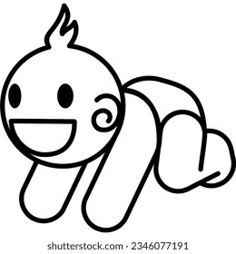 tiny and cute baby pictures in vector line
