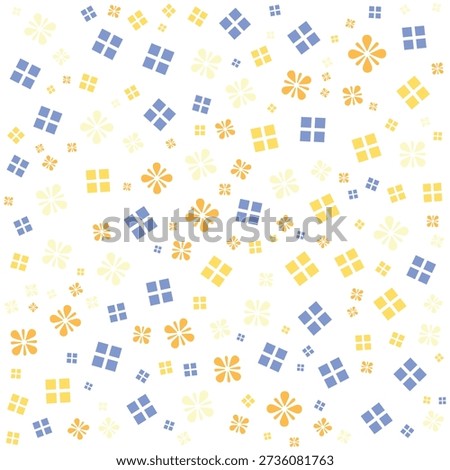 Tiny Cute Petit Yellow Purple Floral Stock Illustration Abstract pattern with mixed small spots watercolor