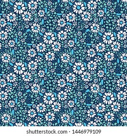 Tiny ditsy flowers on dotted background