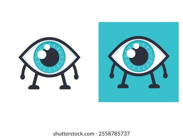 Tiny Eye with Legs and arms , Minimalist Walking Eye 