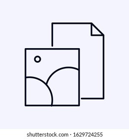 Tiny file icon with picture sign isolated on white background