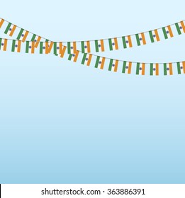 Tiny flag buntings on the occasion of Indian Republic Day celebration. Vector design.