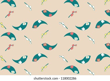 tiny flower pattern on brown background
