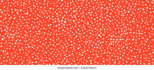 Tiny flower seamless pattern background. Cute hand drawn ditzy floral repeated wallpaper. Vector red and white romantic blossom motif for textile print, fabric swatch, dress pattern, wrapping paper