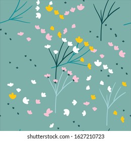 Tiny flower seamless pattern design. Can use for print, template, fabric, presentation, textile, banner, poster, wallpaper
