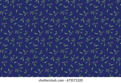 Tiny Flowers. Floral Seamless Pattern with Small Cute Flowers in Rustic Style. Bright Little Ornament in Country-Style. Feminine Rapport for Textile, Fabric, Paper, Cloth. Wallpaper.