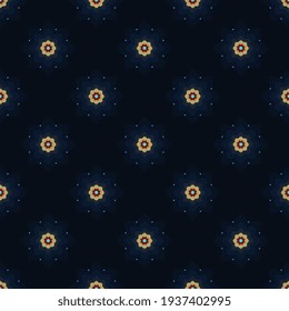 Tiny flowers pattern simple geo motif ditsy floral ornament. Vintage indian design all over printing block for apparel textile, ladies dress fabric, fashion garment, wrapping, shop window, book cover.