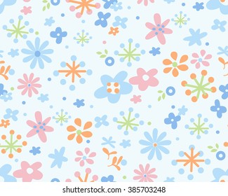 Tiny Flowers seamless pattern. Cute floral background.