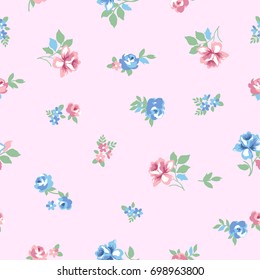 Tiny Flowers seamless pattern. Cute floral background.