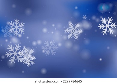 Tiny flying snow flakes wallpaper. Snowfall dust crystallic granules. Snowfall sky white blue pattern. Soft snowflakes february vector. Snow hurricane landscape.
