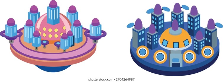 Pequeña metrópolis futurista en un microchip, zumbantes drones y circuitos brillantes forman un mundo cibernético en miniatura, que combina tecnología avanzada con un diseño urbano creativo.