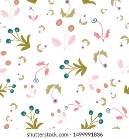 Tiny Garden Floral Geometric Collection Repeat Pattern Vector Print