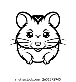 A tiny glyph icon of hamster mascot head