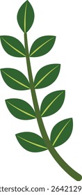 A tiny green compound leaf with fine segments, representing the delicate beauty and intricacy of natural forms in a minimalist design.