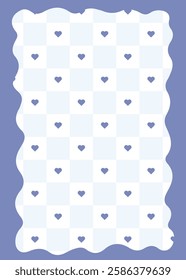 Tiny hearts chess grid seamless pattern. Cute little repeating hearts vector illustration. Love and relationship, valentine day. Print for fabric, paper, packaging, stationery.
