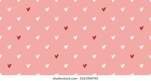 Tiny hearts cute pink print. Romantic gentle seamless pattern for packaging, paper, textile, fabric and design. Endless love background