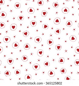 Tiny Hearts seamless pattern. Colorful pink hearts. Love. Valentine's Day background.