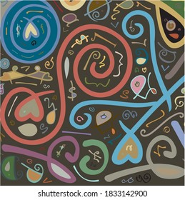 Tiny home gallery with abstract typography