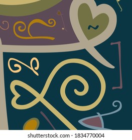 Zarte Typografie-Komposition aus einer kleinen Hausgalerie