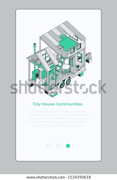 Tiny House\
Communities. Vector\
Illustration.