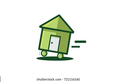 Tiny House Logo Design - Small Moving House Icon