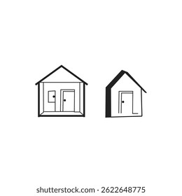 Tiny House Vector Silhouette Line