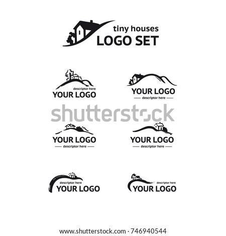Tiny Houses Logo Set Vector Set Stock Vector Royalty Free