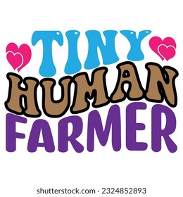 Tiny Human Farmer retro, svg design vector file svg