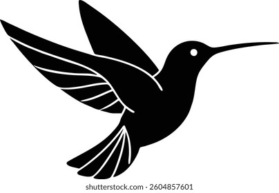 tiny hummingbird icon on white background