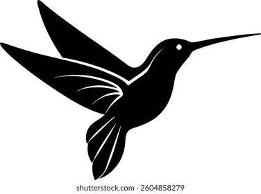 tiny hummingbird icon on white background art