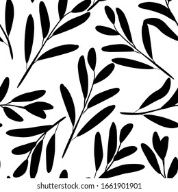 Tiny leaves and branches beautiful repeat decorative seamless pattern design