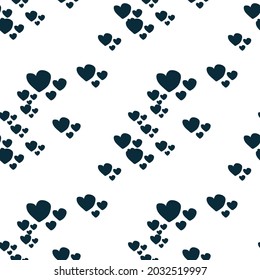 tiny little hearts vector seamless pattern outline decorative