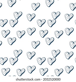 tiny little hearts vector seamless pattern outline decorative