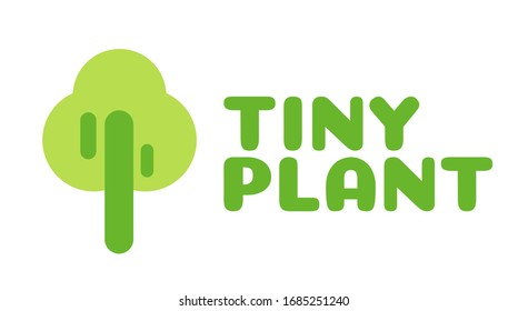 logo de la planta diminuta. este logotipo es verde. Este logotipo es adecuado para marcas comerciales de productos agrícolas