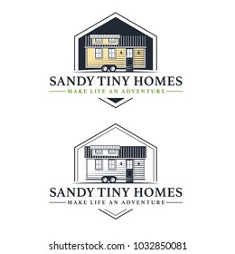 Tiny Living Homes Houses Logo Badge illustration