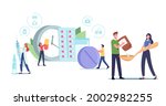 Tiny Male and Female Characters Take Pills in Time to Treat Disease or Stop Pain. Daily Dose of Medication, Health Treatment, Pharmacy and Medicine Cure Concept. Cartoon People Vector Illustration