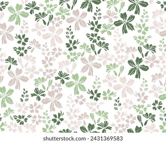 Tiny meadow forget-me-not flowers endless ornament vector design. Ditsy primitive motif. Rustic chic textile print with flower inflorescences. Forget-me-nots blossom summer print.