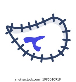 A tiny microorganism icon, flat design of bacteria