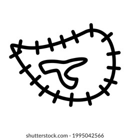 A tiny microorganism icon, linear design of bacteria