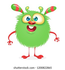 Tiny monster cartoon mascot. Isolated on white