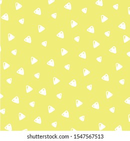 tiny mountain print. Traingle pattern. Yellow and white pattern. Ditzy print. Hand drawn vector.