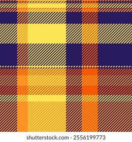 Tiny pattern fabric background, website vector seamless tartan. Mat check textile plaid texture in indigo and yellow colors.