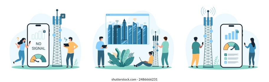 Tiny people cartoon vector illustration