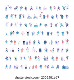 Tiny people flat faceless silhouette. Different tiny people characters illustration isolated on white.	
Big vector bundle. 