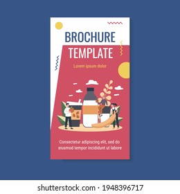 Tiny people with huge fruits and milk bottle. Cocktail, strawberry, banana flat vector illustration. Healthy food and beverages concept for banner, website design or landing web page