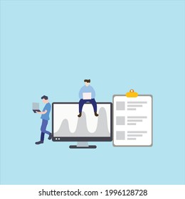 Tiny people and SEO optimized pages Free Vector